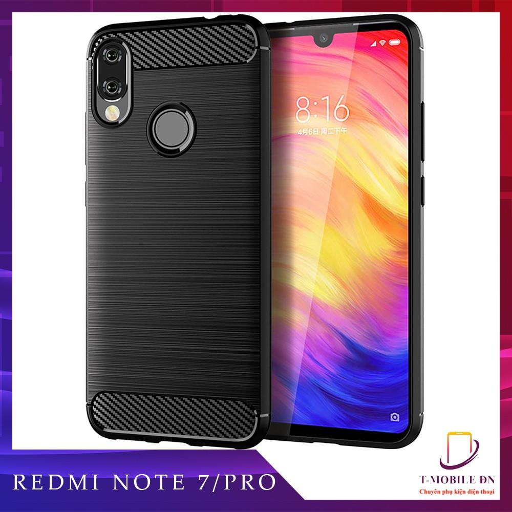 Ốp lưng cho Xiaomi Redmi Note 7 Pro dẻo Carbon phay xước chống sốc chống vân tay
