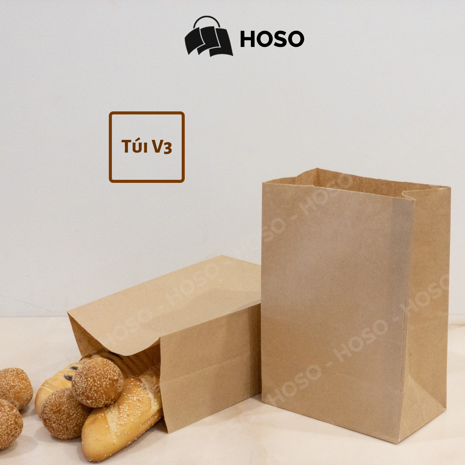 Túi giấy kraft không quai đựng quà, thực phẩm giá rẻ, chất lượng cao