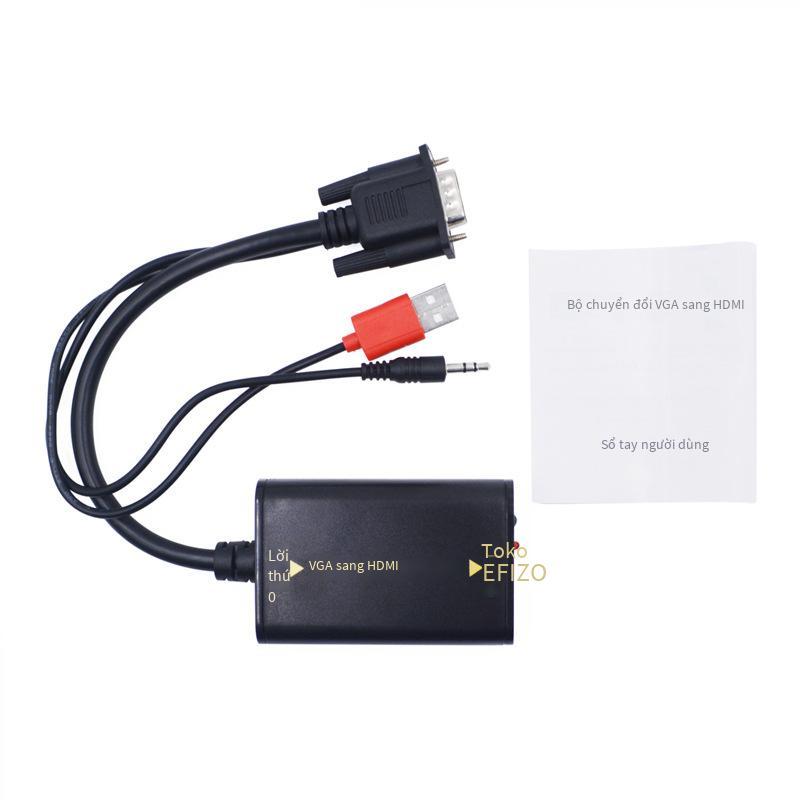 Khuyến mại cáp chuyển đổi VGA to HDMI kèm USB audio Bộ chuyển đổi âm thanh và hình ảnh VGA to HDMI