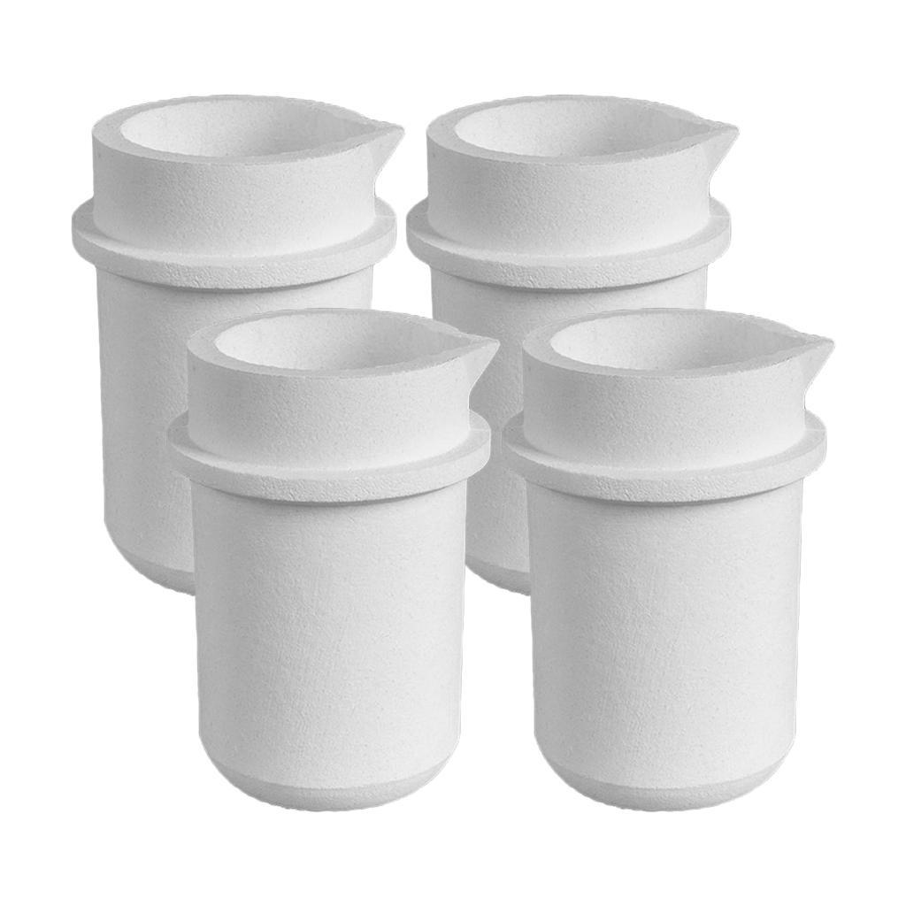 4pcs 1kg Quartz Silica Melting Crucible Pot Gold Silver Platinum Casting