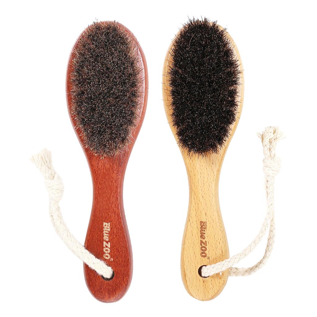 2 Pieces Mini Wooden Handle Beard Grooming Brush Styling Tool Skin Care