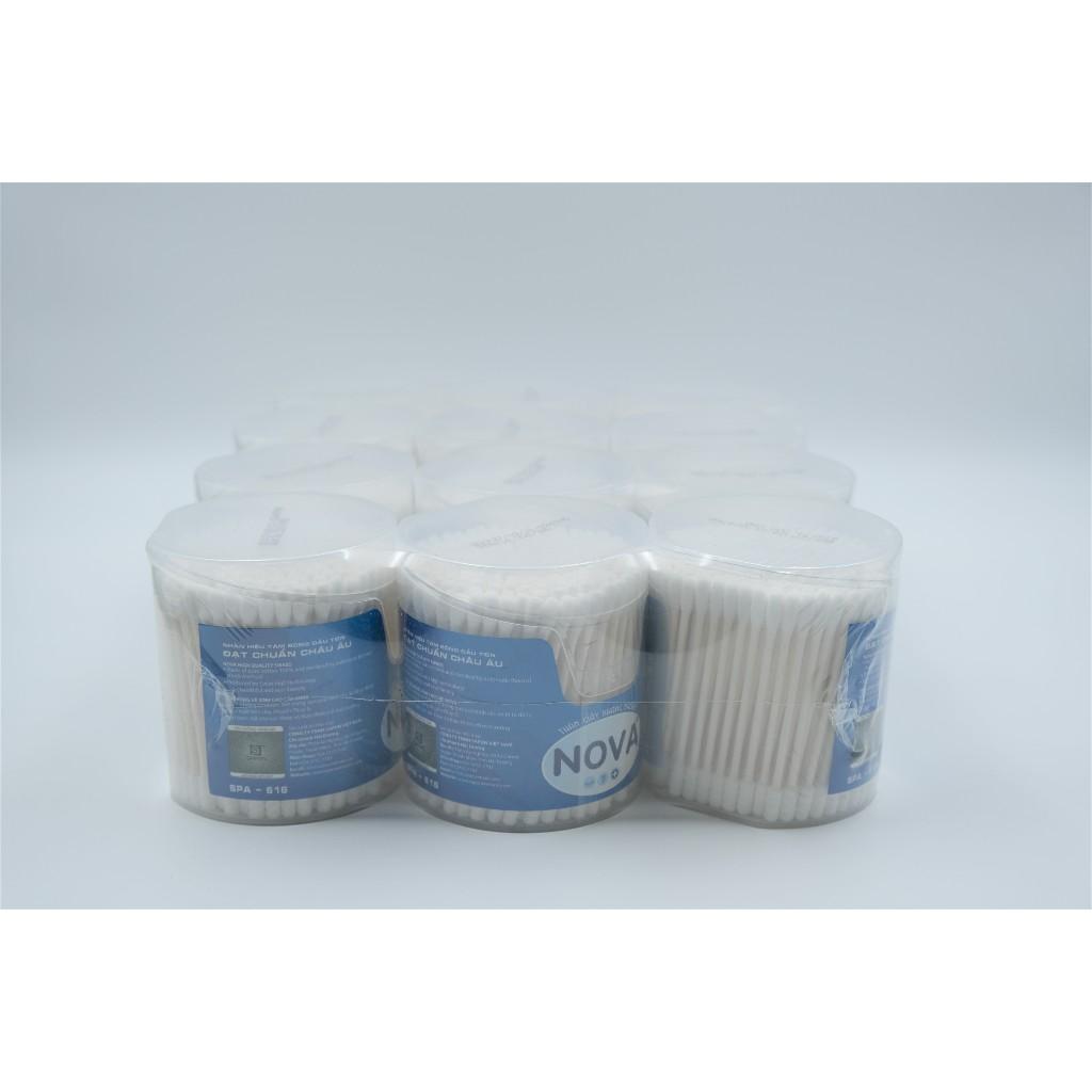 [Lố 12 hộp] Tăm bông vệ sinh NOVA baby hộp vát size M thân giấy [TB01-616] hộp 200 que