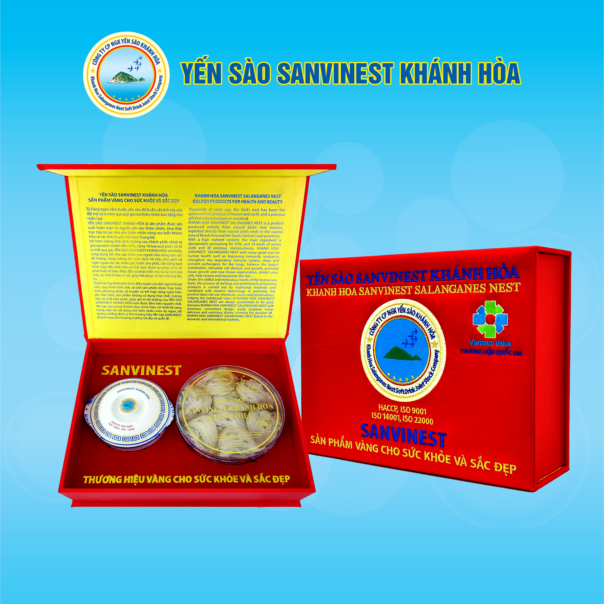 Hộp quà tặng Yến sào Sanvinest Khánh Hòa chính hiệu nguyên tổ 50g - Q150