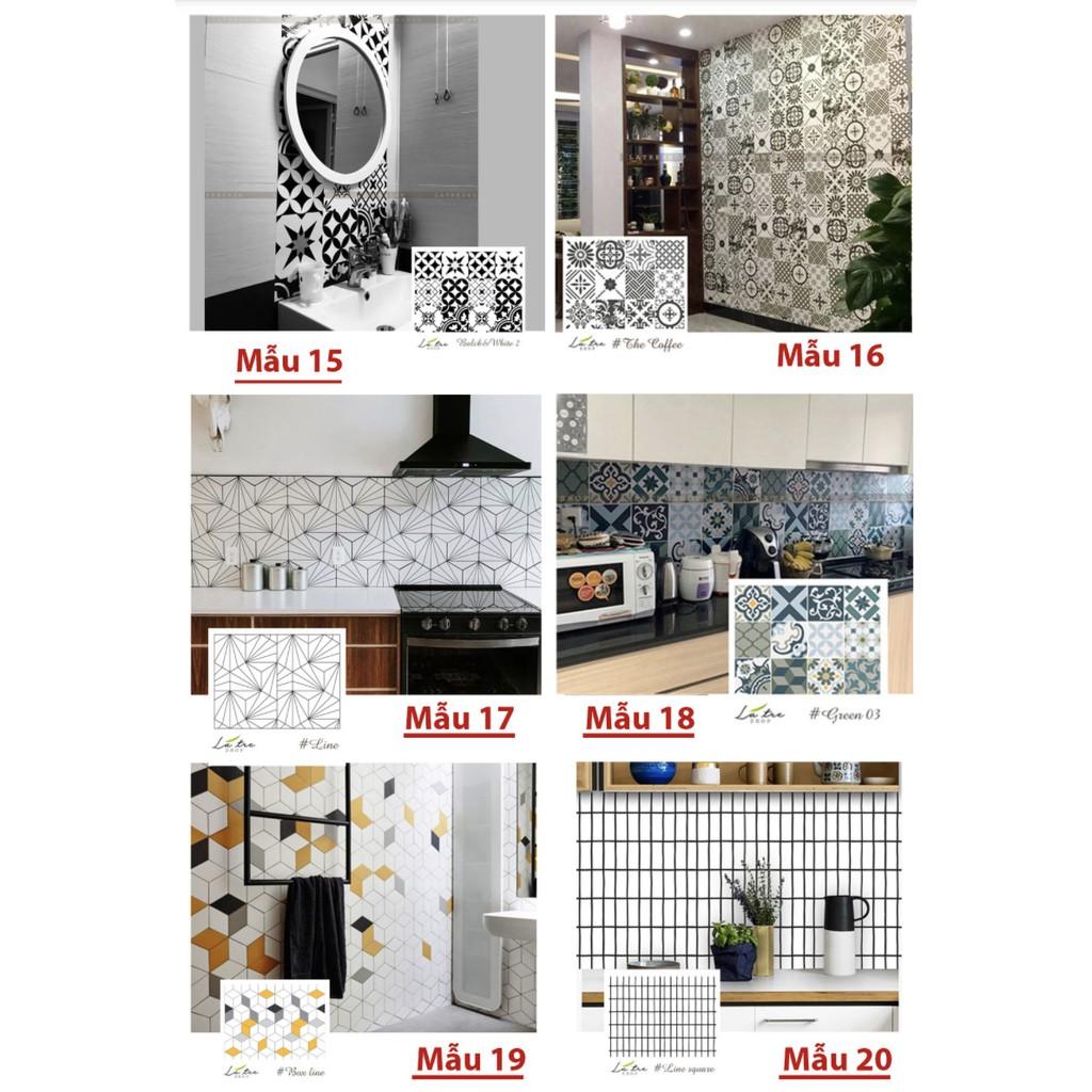 Mẫu Decal dán gạch bông loại 1 - nhiều mẫu - Nguyên tấm khổ 40x60cm 0000