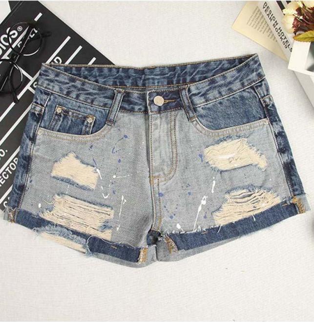Quần shorts jean nữ phối màu Mã: QN900
