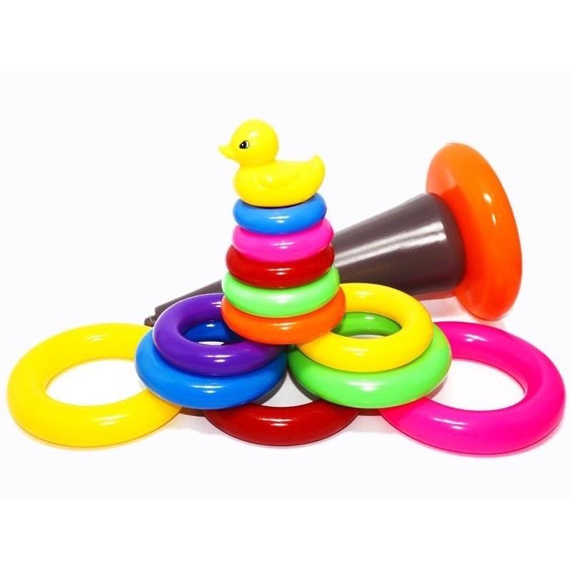 Tháp Vịt Xếp 9 Tầng Nhiều Màu Giúp Bé Phát Triển Đồ Chơi Bé Trai Bé Gái