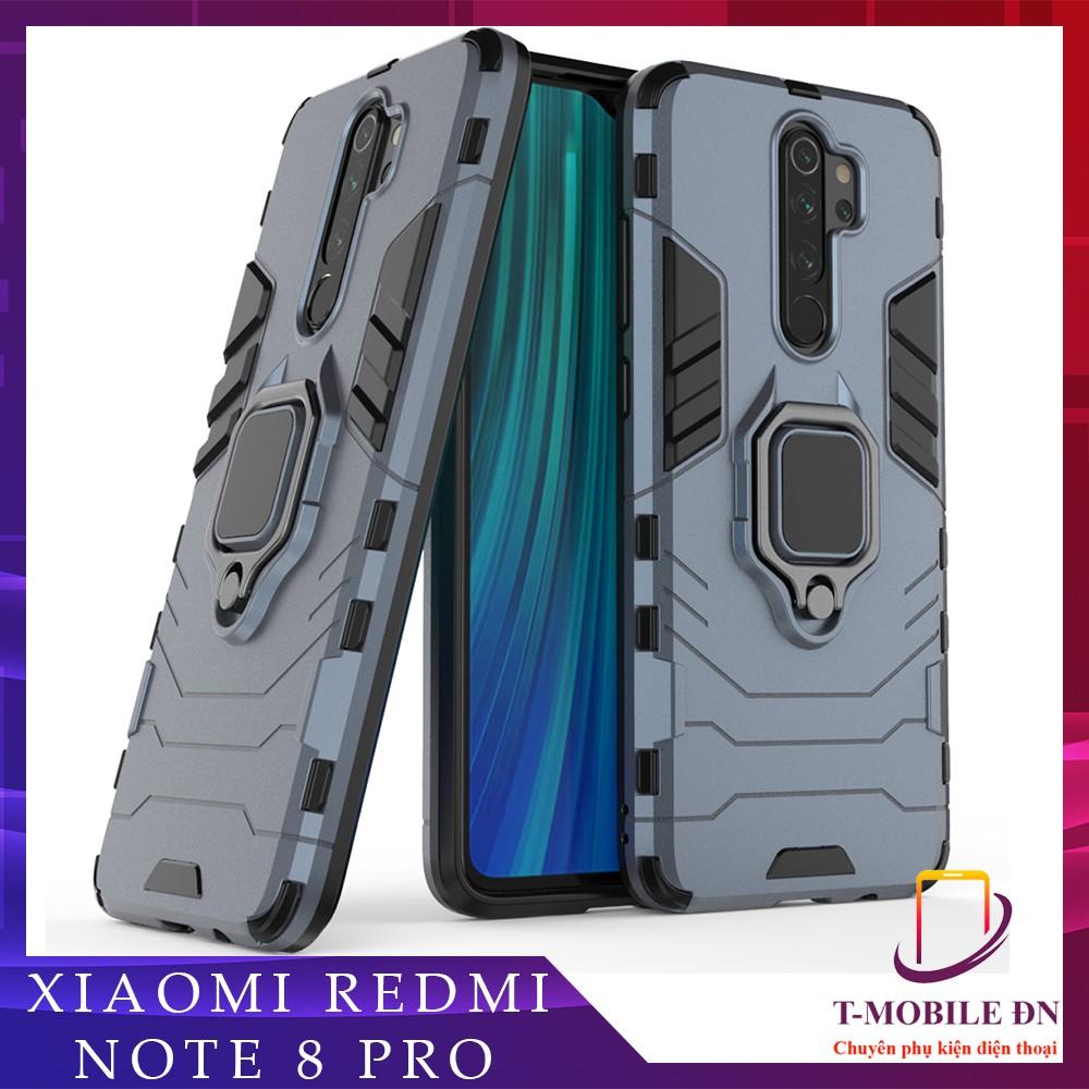 Ốp lưng cho Xiaomi Redmi Note 8 Pro iron man chống sốc kèm nhẫn xoay chống xem video bảo vệ camera