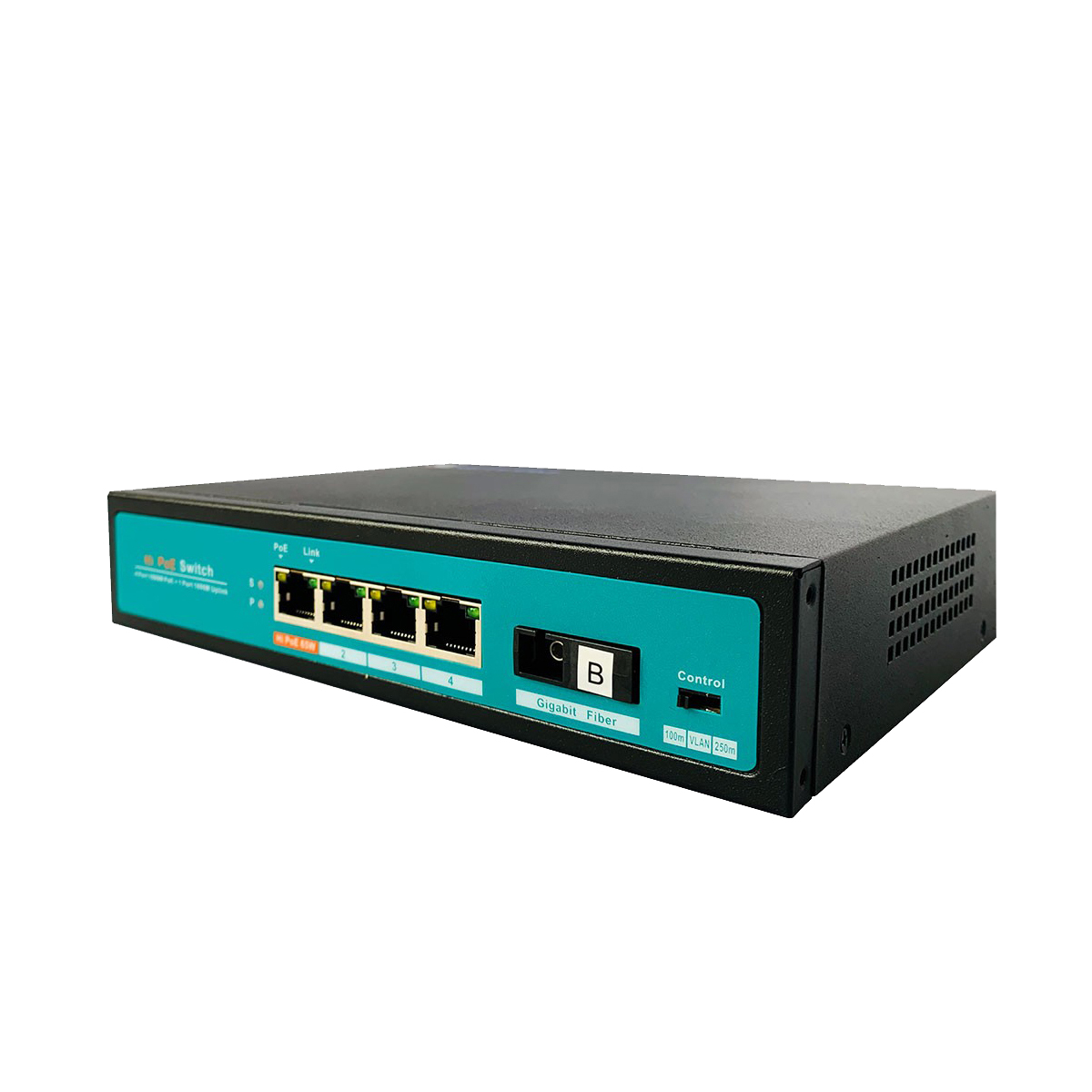 Bộ chuyển đổi quang điện Gigabit 4 POE 10/100/1000 M kèm cổng  SC 1 sợi GNETCOM GNC-6105GE-20B - Hàng Chính Hãng