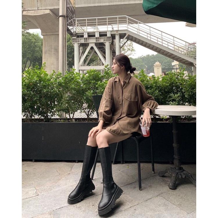 Áo Somi Nữ Ulzzang Đuôi Tôm Tay Bo Dài Tay