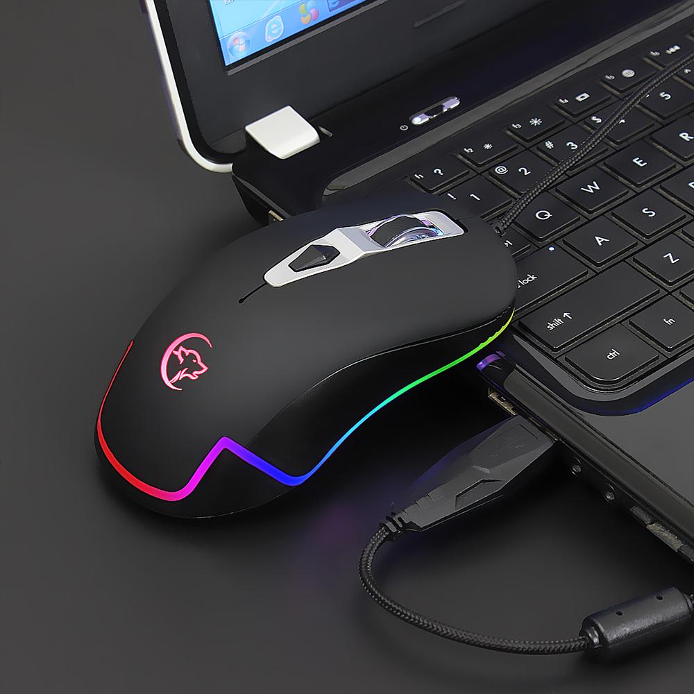 Chuột chơi game có dây YWYT độ nét vĩ mô chuyên nghiệp với tay cầm công thái học RGB