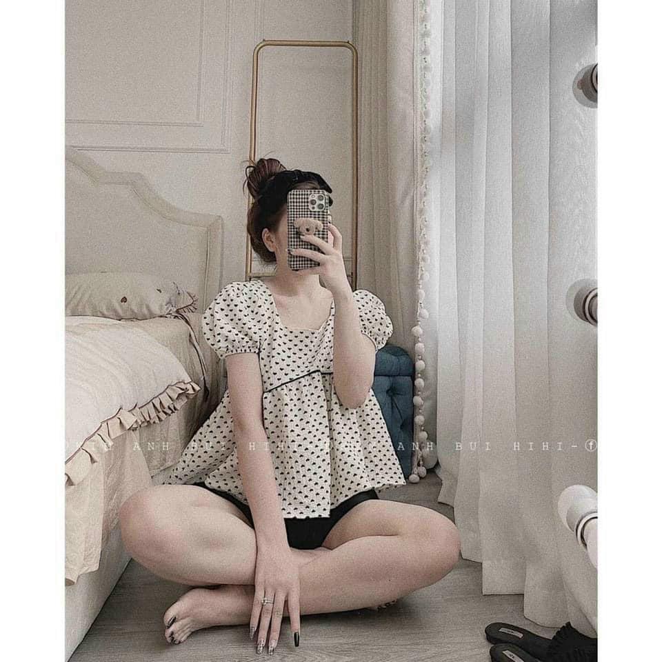 Áo tiểu thư baby tim xinh xinh