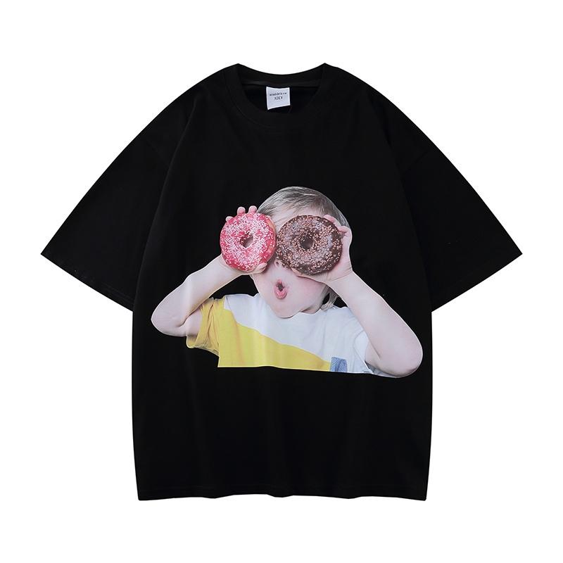 Áo Thun Tay Ngắn In Hình Bánh Donut Thời Trang Unisex