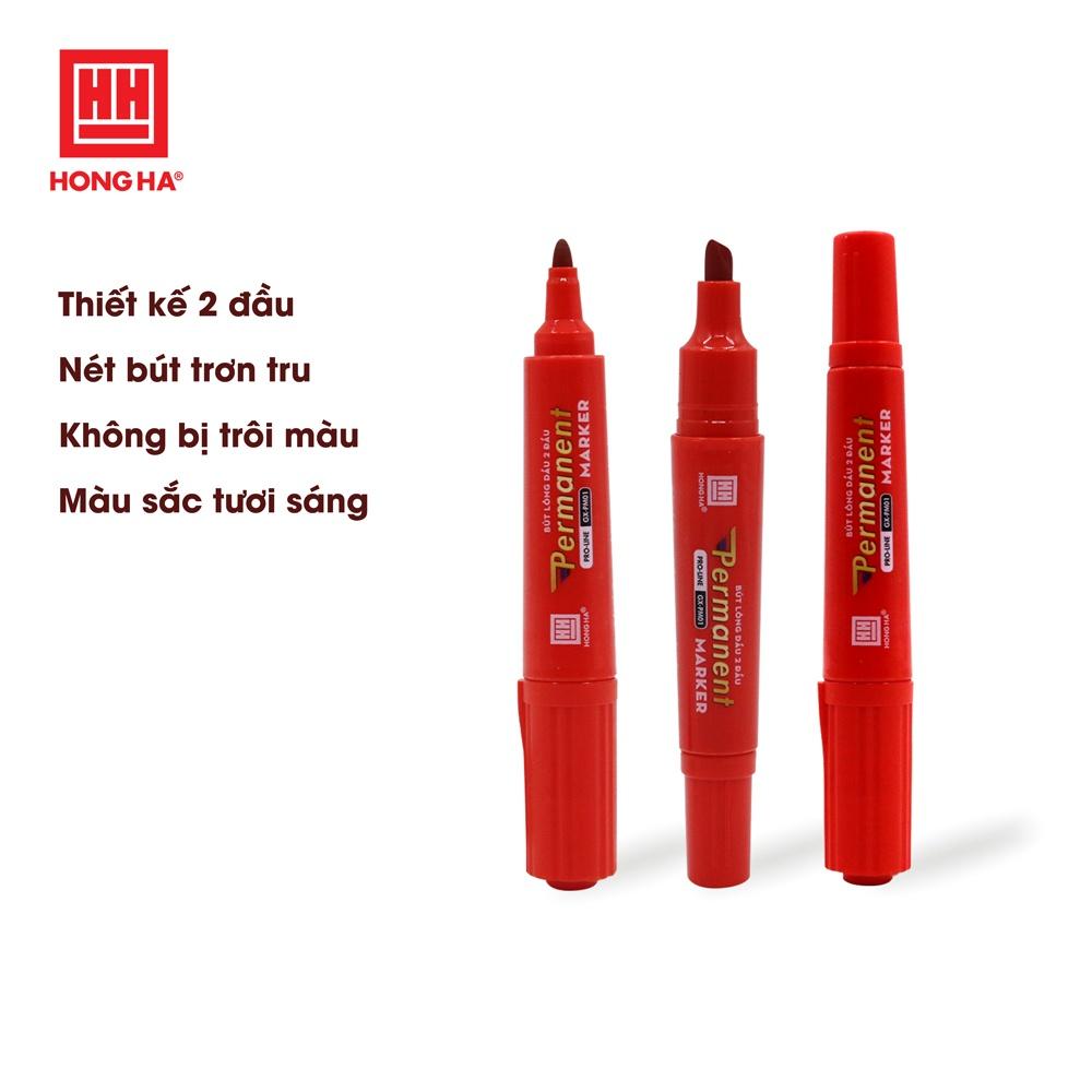 Bút lông dầu không xóa được GX-PM01, 2 đầu bút - Hồng Hà 6668