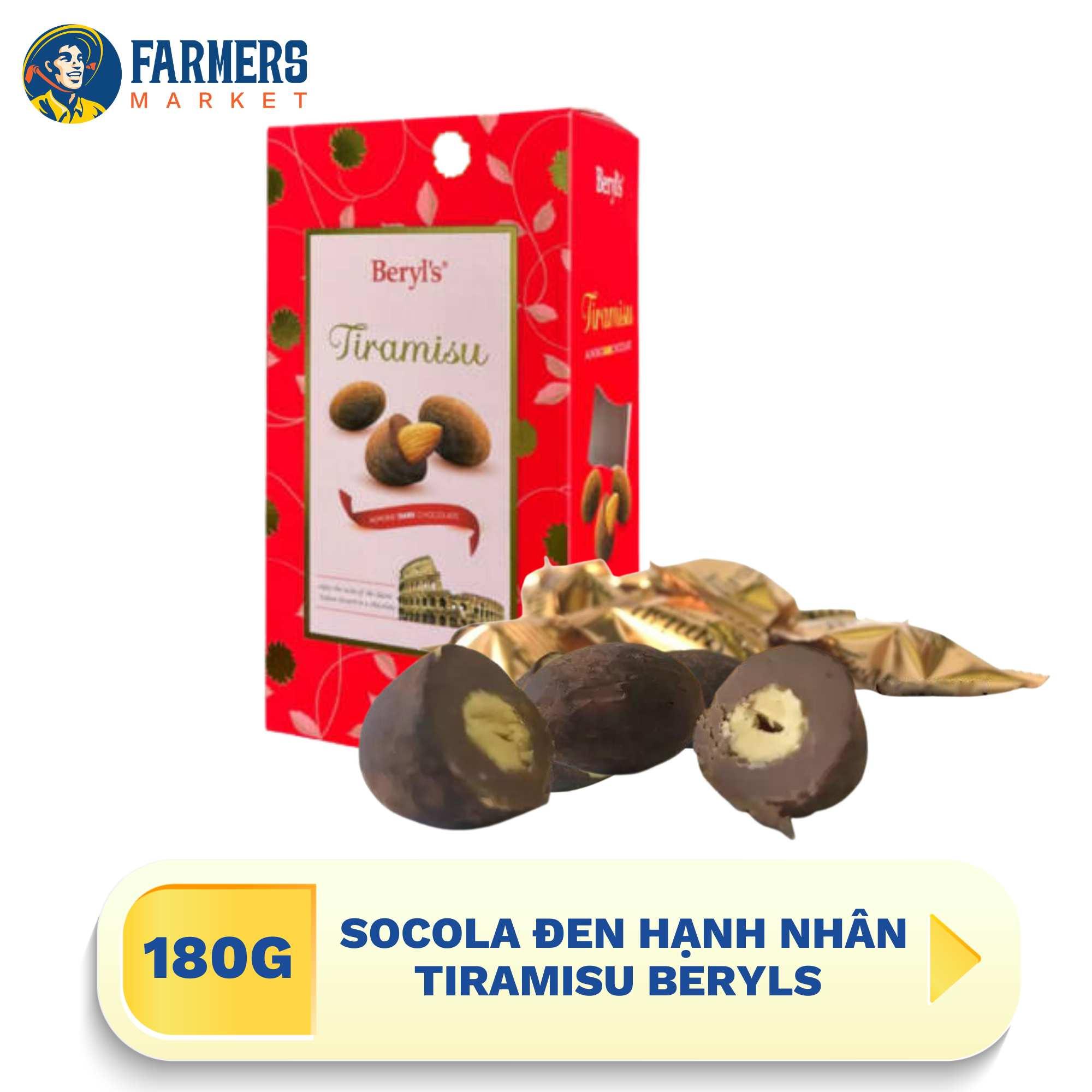 [Giao hàng toàn quốc] Socola đen hạnh nhân tiramisu Beryls 180G