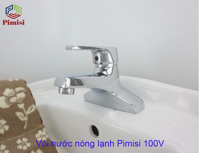 Vòi nước nóng lạnh lavabo Pimisi 100V bằng đồng cho nhà tắm | Hàng chính hãng