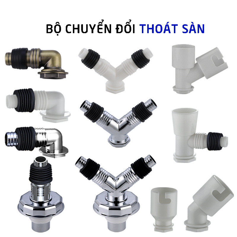 Đầu nối thoát nước máy giặt, thoát nước thải kiêm chống mùi hôi, ngăn côn trùng trào ngược lắp thoát sàn, ống PVC, bộ 2 chạc MIHOCO 3112