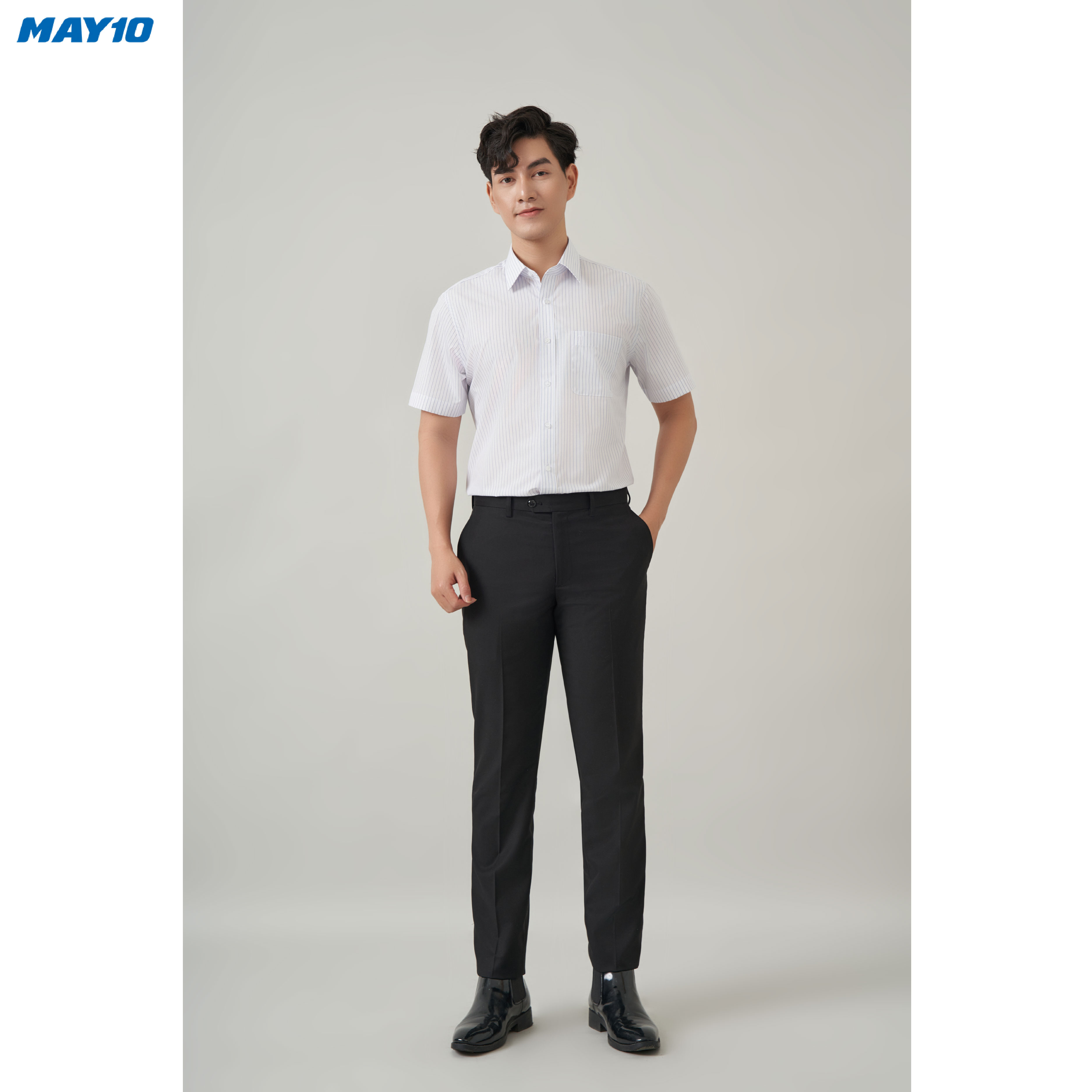 Áo Sơ mi nam cộc tay May 10 form Regular mã 010124010