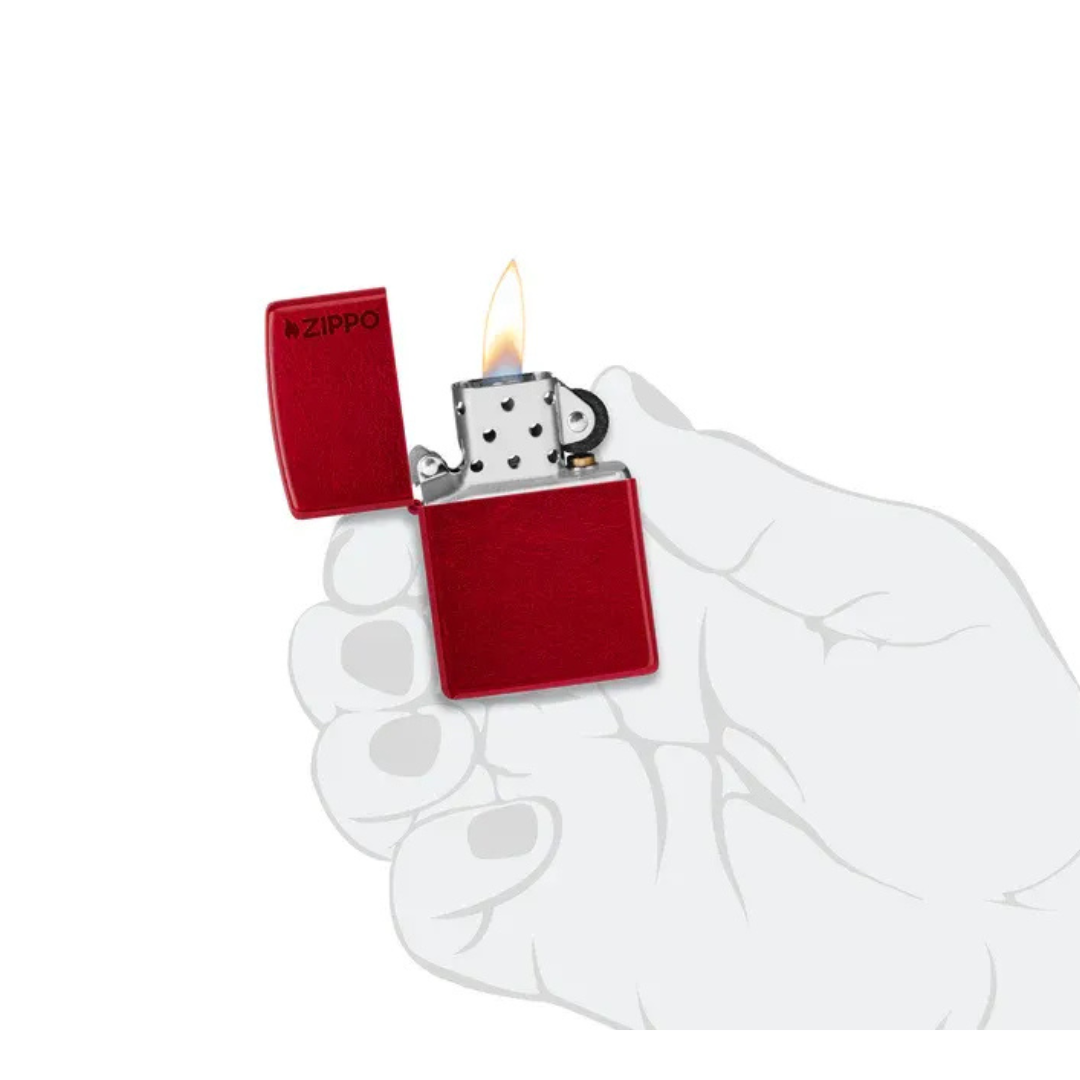 Bật Lửa Zippo Chính Hãng Candy Apple Red Logo - Đỏ Bóng Sáng, Kèm Hộp Quà, Bảo Hành Trọn Đời