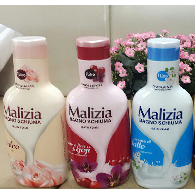 Sữa Tắm Maliza Goji Berries &amp; Flowers Bagno Schiuma bath Foam 1000ml tặng kèm móc khóa