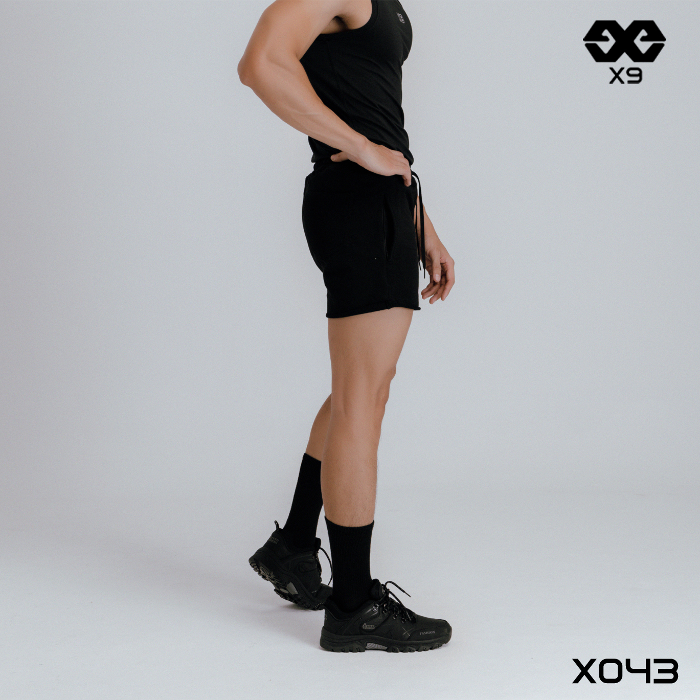 Quần Short Thun Nam Cuốn Line Ngắn Ngang Đùi Tập Gym Thể Thao Rộng Không Ôm - X9 Sportswear - X043