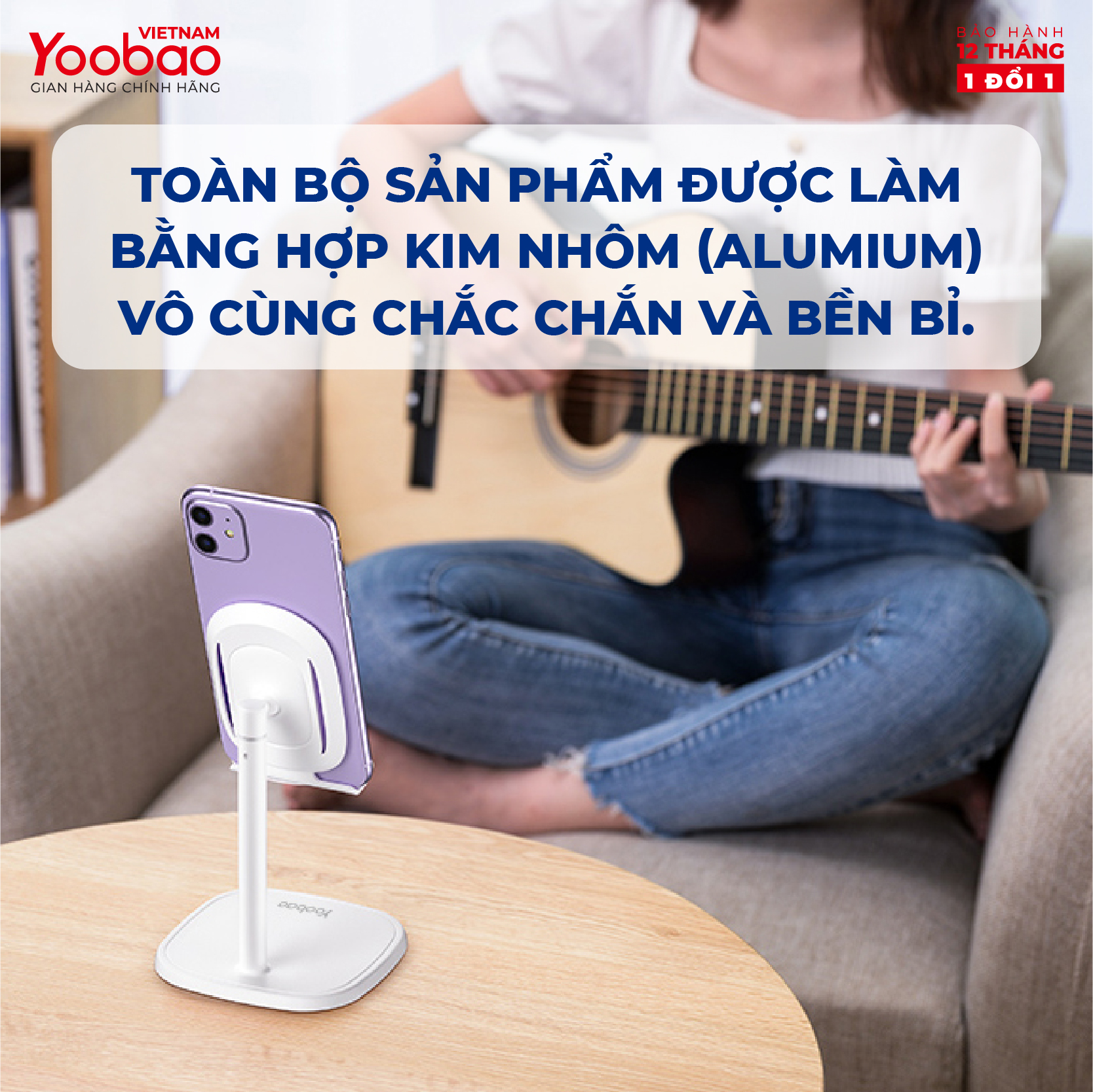 Giá đỡ điện thoại có thể thay đổi chiều cao Yoobao B6 - Hàng Chính Hãng