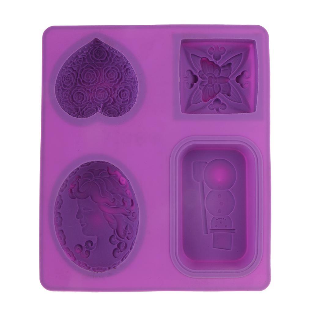 Square Rectangle Oval Heart Shapes Fondant Silicone Mold for Sugarcraft, Cake Decoration, Chocolate, Baking Mold, Sugarpaste, Soap Making, Icing Tray