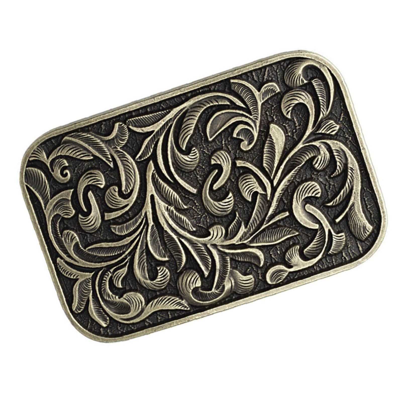 Western Cowboy Belt Buckle Retro Metal Antique Classic Buckle for Party Daily Use Gift