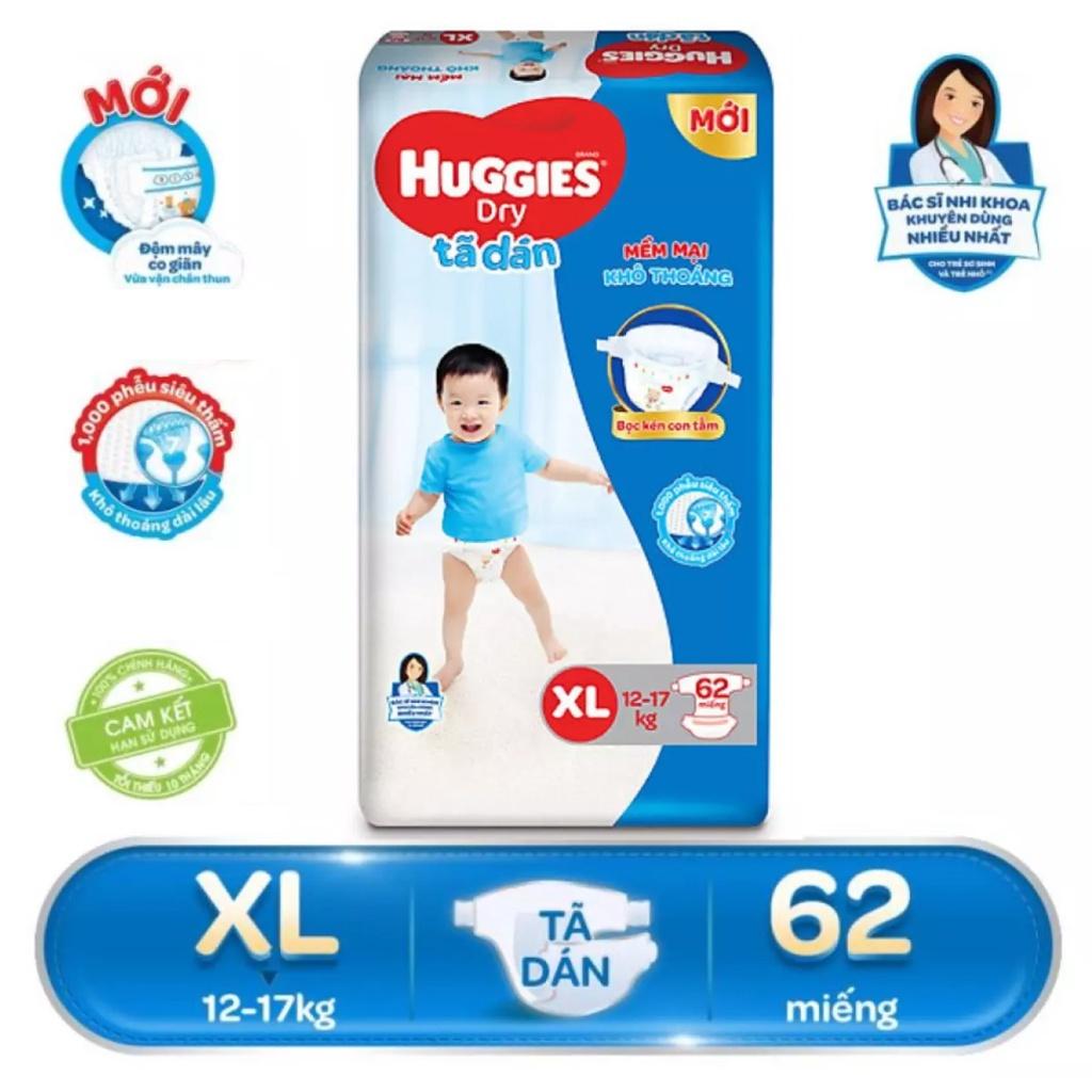 Bỉm Huggies quần/dán đủ size M74/L68/XL62/XXL56(Bao bì mới)