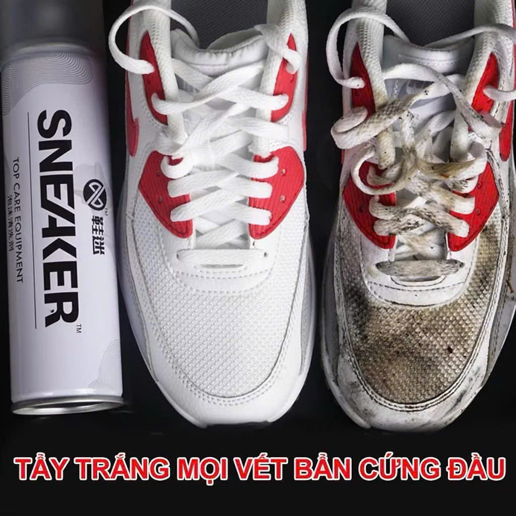 Combo 3 Chai Xịt Tạo Bọt Vệ Sinh Giày, Dép và Túi Xách, Bình Xịt Làm Sạch Trắng Giày