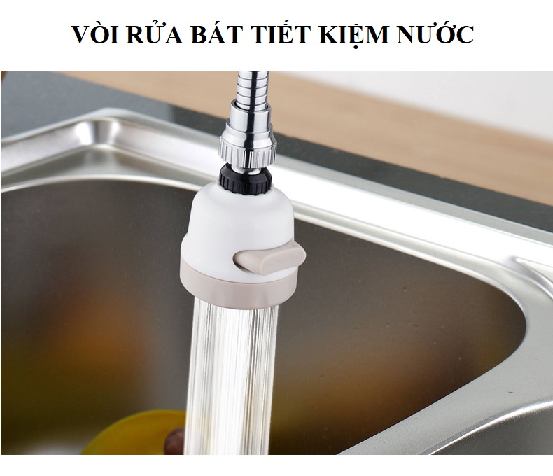 Đầu Vòi Rửa Chén Bát G0002 Dùng Trong Nhà Bếp Giúp Tăng Áp Lực Nước, Tiết Kiệm Nước, Có 3 Chế Độ Điều Phun Nước, Điều Hướng 360 Độ (Tặng Kèm 3 miếng dán treo đồ trong nhà bếp)