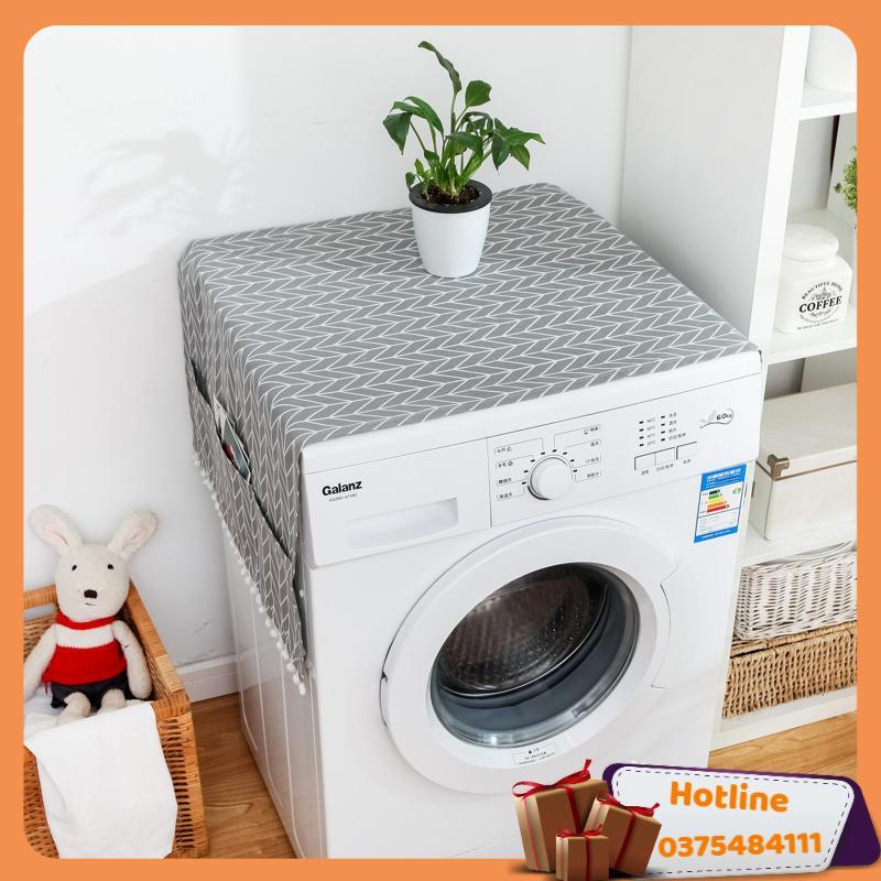 Tấm Phủ Tủ Lạnh, Máy Giặt, Lò Vi Sóng In Hình Dễ Thương, Bảo Vệ Tủ Chống Bụi Bẩn, Chống Thấm Nước Có Túi Bên Hông Đựng Đồ Tiện Lợi - Giao Mẫu Ngẫu Nhiên - Hàng Loại 1