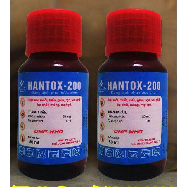 Hantox 200 thuốc diệt ruồi, muỗi, ve, bọ chét, mạt gà