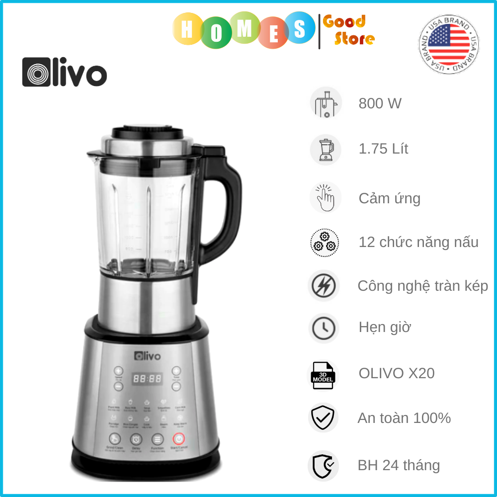 Máy Xay Sửa Hạt Olivo X20 Plus Thương Hiệu Mỹ 12 Chương Trình - Hàng Chính Hãng