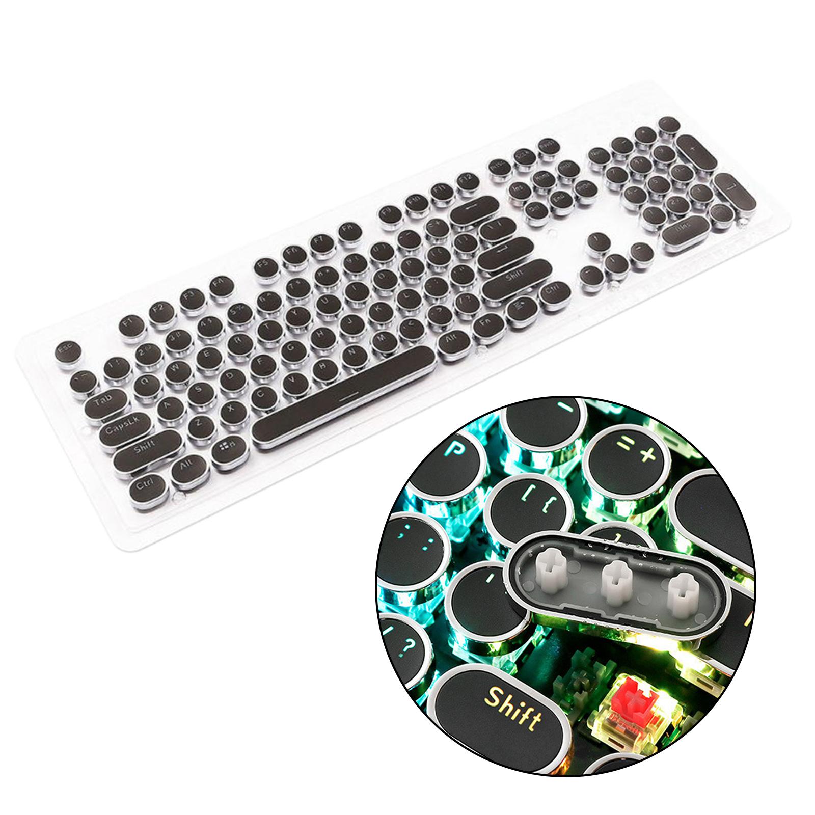 Round Keycaps - Double Shot PBT Keycap Set with Translucent Layer, for Mechanical Keyboards, Full 108 Key Set