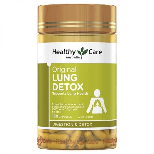 Viên uống bổ phổi  Healthy Care Original Lung Detox chính hãng Úc giúp thanh lọc phổi, làm sạch đường hô hấp, ngăn ngừa bệnh lý ở phổi