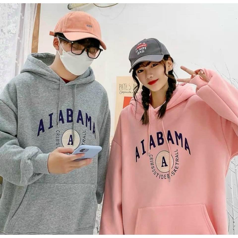 Áo Hoodie NỈ UNISEX họa tiết in chữ AIABAMA chữ A cực đẹp, Áo Hoodie Freesize Nỉ Dày Mềm Mịn Dễ Thương