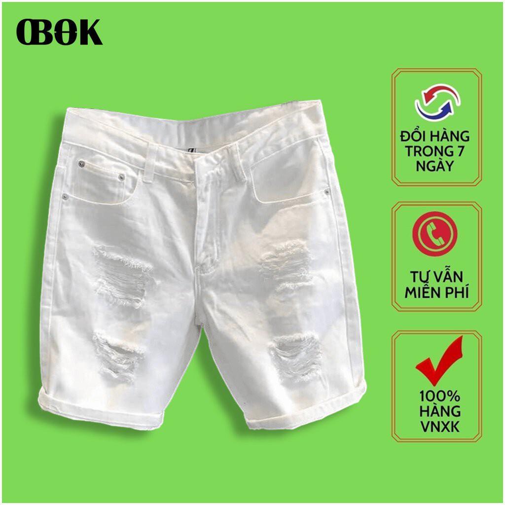 Quần Short Jean Nam Ngắn , Quần Bò Lửng Nam Co Giãn Siêu Chất OBOK Fashion QSN45