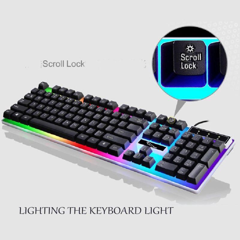Bộ Bàn Phím Và Chuột Chơi Game Có Đèn Led Cầu Vồng Cho Ps4 Xbox One