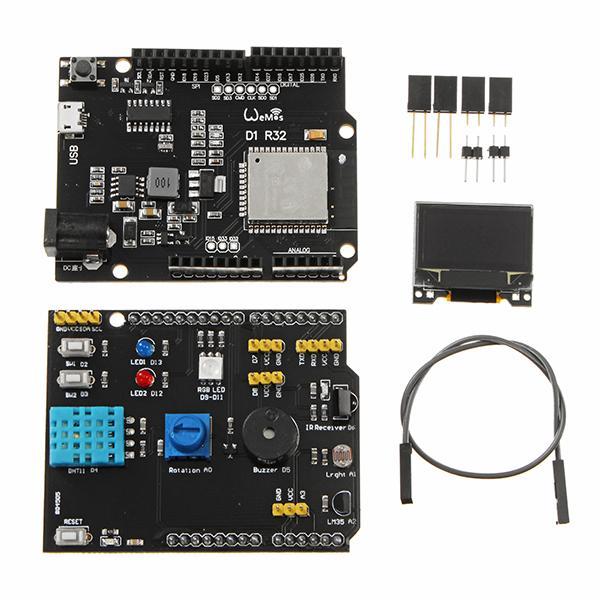 Multifunction Expansion Board DHT11 LM35 Temperature Humidity UNO Tgo ESP32 Rev1 WiFi D1 R32 X-OLED 0.96 in