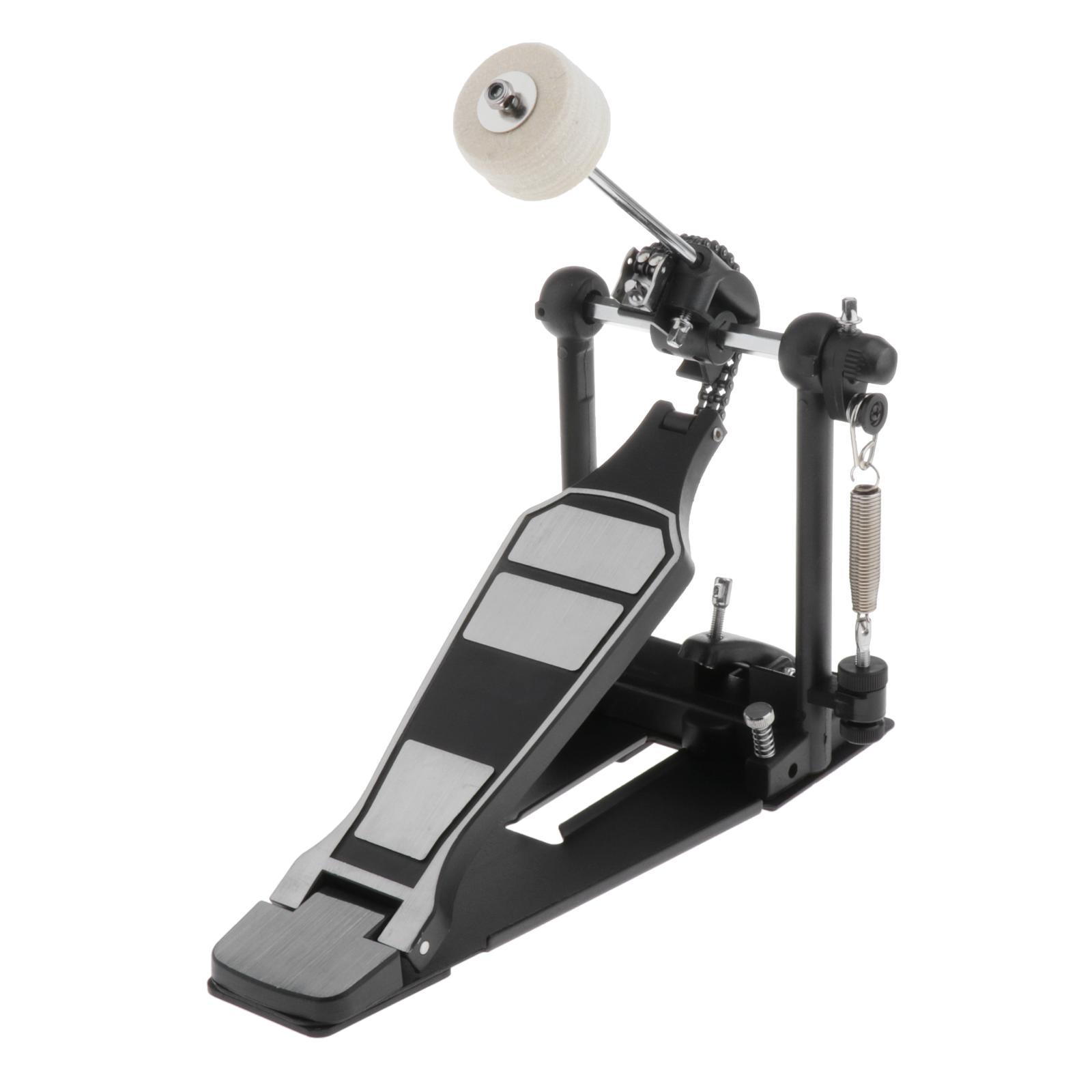 Single Bass Drum Set Pedal Double Chain Drive Foot Pedal Percussion Black