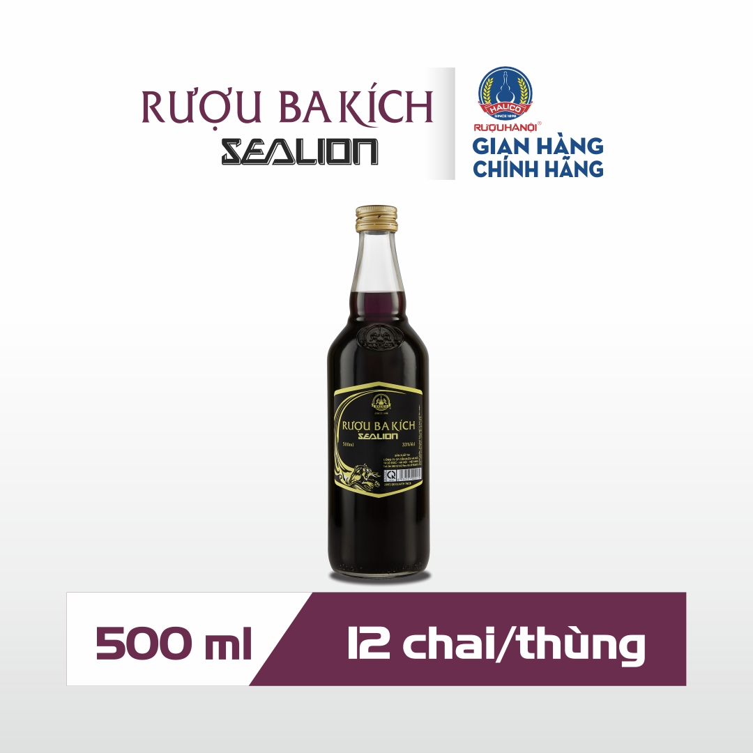 Rượu Ba Kích Sealion HALICO nồng độ 33% chai 500ml không kèm hộp
