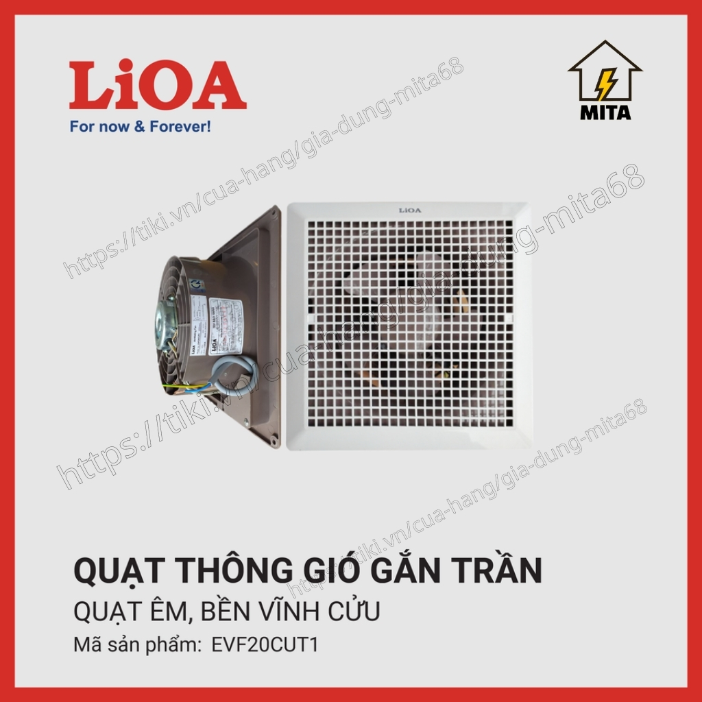 Quạt Thông Gió Gắn Trần LiOA EVF20CUT1 - Hàng Chính Hãng