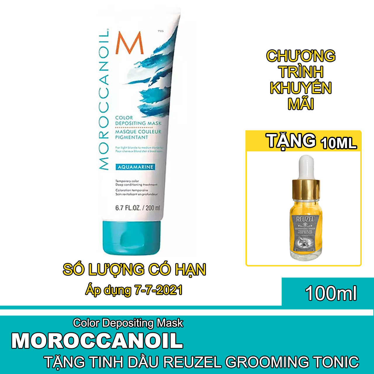 Tuýp Mặt Nạ Dưỡng Bổ Sung Hạt Màu Moroccanoil Color Depositing Mask 200ml - Chính hãng