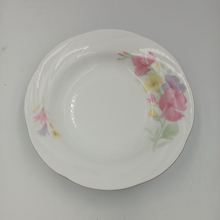 Đĩa Sứ Hoa viền vàng CK Đường Kính 20.5 cm Hàng Nhập Khẩu Cao Cấp