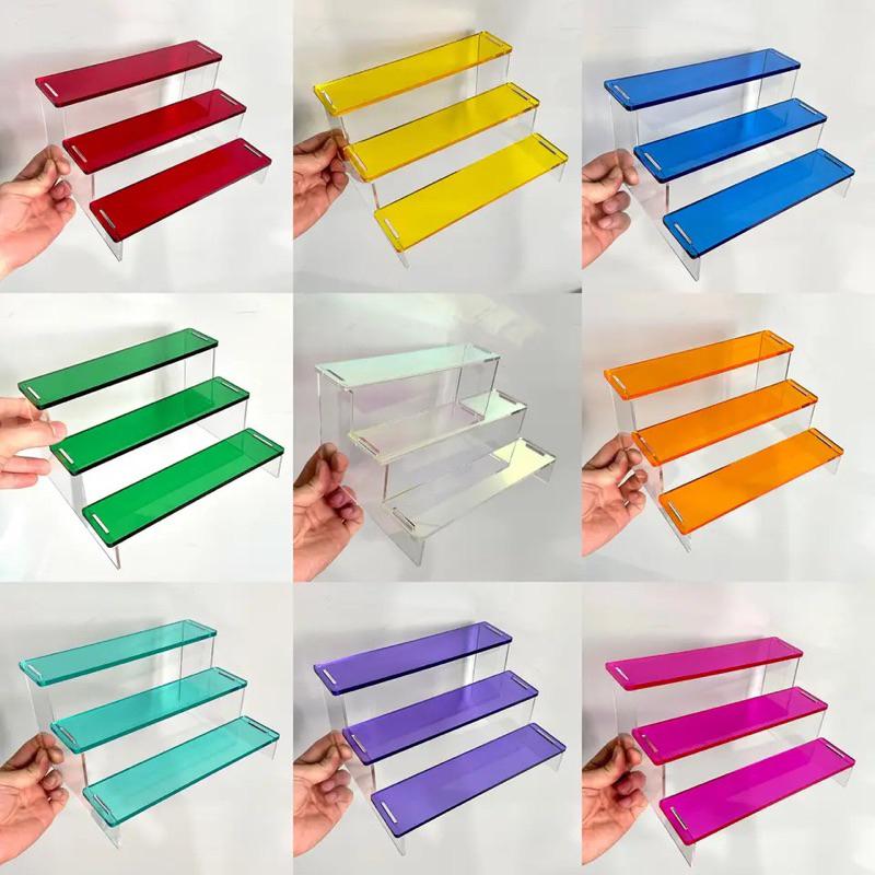 Kệ mica xuyên sáng trưng bày sản phẩm, nhiều màu sắc - 5 Tầng