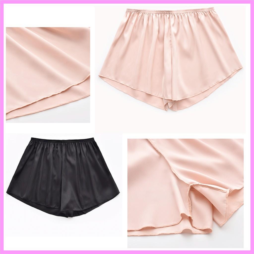 Q083 - - Combo 3 Quần đùi nữ mặc nhà lụa satin. Vừa làm quần mặc nhà, quần đi ngủ mềm nhẹ, thoáng mát
