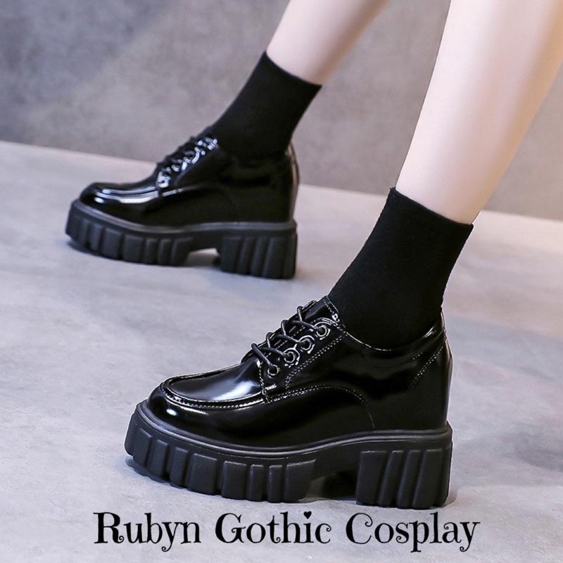 Giày Oxford Gothic độn đế 8cm hack chiều cao ( Size 34-39)