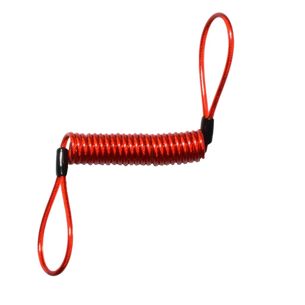 2x150cm Alarm Locking Disc Safety Spring Reminder Motorcycle Cable Red