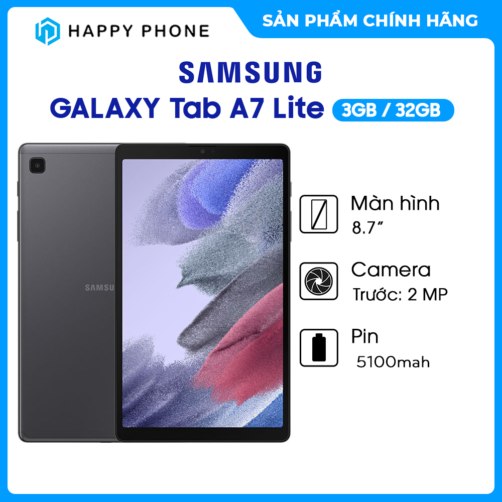 Máy tính bảng Samsung Galaxy Tab A7 Lite LTE SM-T225) - ĐÃ KÍCH HOẠT ĐIỆN TỬ - Hàng Chính Hãng