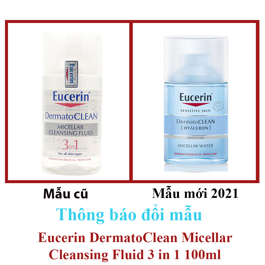 Nước Tẩy Trang Dịu Nhẹ Cho Da Nhạy Cảm Eucerin Dermato Clean Micellar Cleansing Fluid 3 In 1 (125ml)